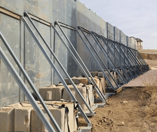 Side view of sound panels